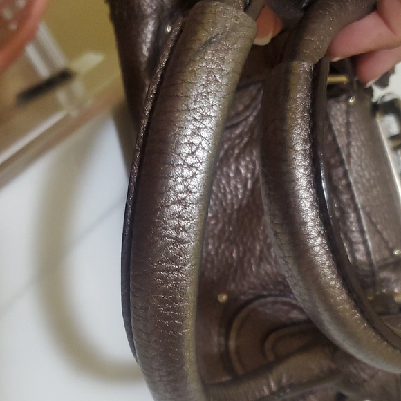 Chloe Pewter Color Leather Handbag with Silver Accents - Picture 11 of 13